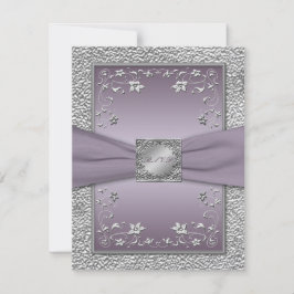 TRYCKT BAND Plum, Tenn Floral RSVP-kort OSA Kort