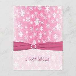 TRYCKT BAND Rosa, Vita Snöflingor Svarskort OSA Kort