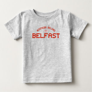 Tryckt Belfast Northern Ireland Ulster Banner T Shirt
