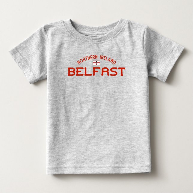 Tryckt Belfast Northern Ireland Ulster Banner T Shirt (Framsida)