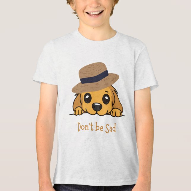 Tryckt Bella+Canvas Tri-Blend Valp Hund T-Shirt (Framsida)