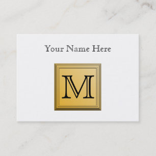 Tryckt bild av en monogramdesign för anpassningsb visitkort