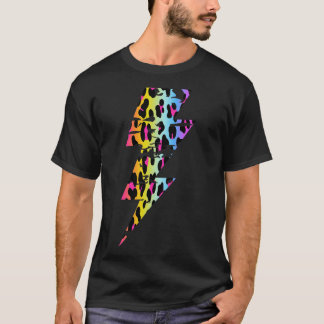 Tryckt blixt Bult Multifärgad Djurleopar T Shirt