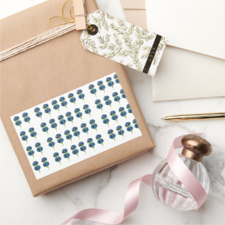 Tryckt blomsterskjorta, Boho Wildblommor Rektangulärt Klistermärke