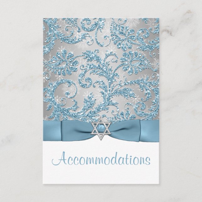 TRYCKT Bow - Bat mitzvah infogning av Winter Wonde Tilläggskort (Framsida)