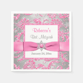 TRYCKT Bow, Vinter Wonderland Bat mitzvah Napkins Pappersservett