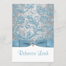 Tryckt Bow - Winter Wonderland Bat mitzvah Inbjuda