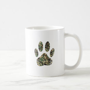 Tryckt Camo Hund Paw-utskrift Kaffemugg