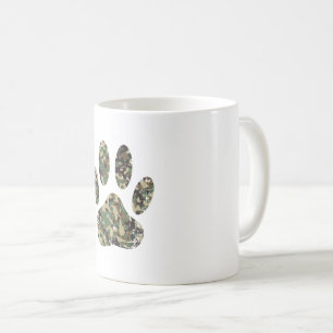 Tryckt Camo Hund Paw-utskrift Kaffemugg