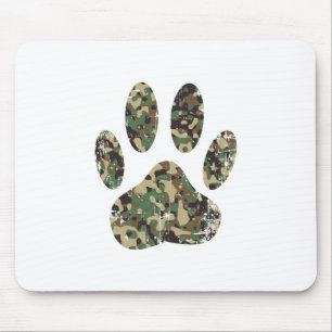 Tryckt Camo Hund Paw-utskrift Musmatta