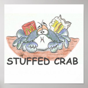 Tryckt Crab-utskrift Poster