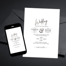 Tryckt eller digitalt nedladdningsbröllop, INVITE 
