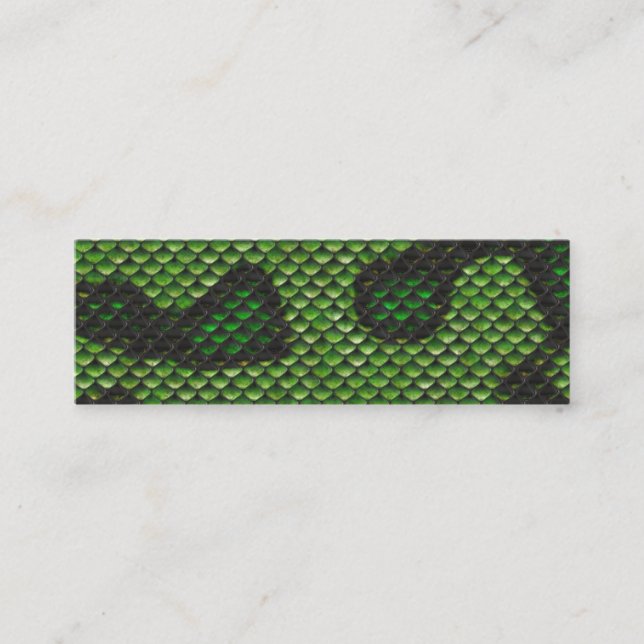 Tryckt Fake Grönt Snake Skin Camo Stil Design Mini Visitkort (Framsida)