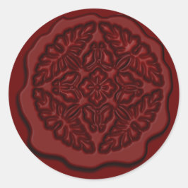 Tryckt Faux Vax Seal, Red Runt Klistermärke