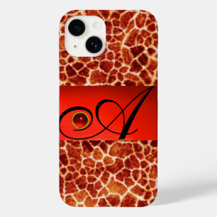 TRYCKT GIRAFFE SKIN RED RUBY GEMSTONE MONOGRAM,