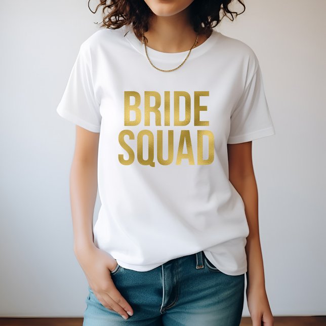 Tryckt Guld "Brudtärna gäng" Brudtärnor T Shirt (Skapare uppladdad)