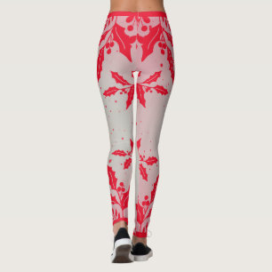 TRYCKT HELA Leggings GRÅTT OCH RED