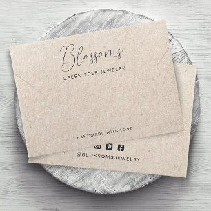 Tryckt Kraftpapper Halsband Armband Visningskort Visitkort