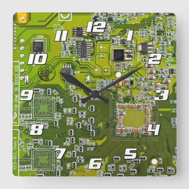 Tryckt kretskort av PCB-Grönt (kretskort 2) Fyrkantig Klocka (Framsida)