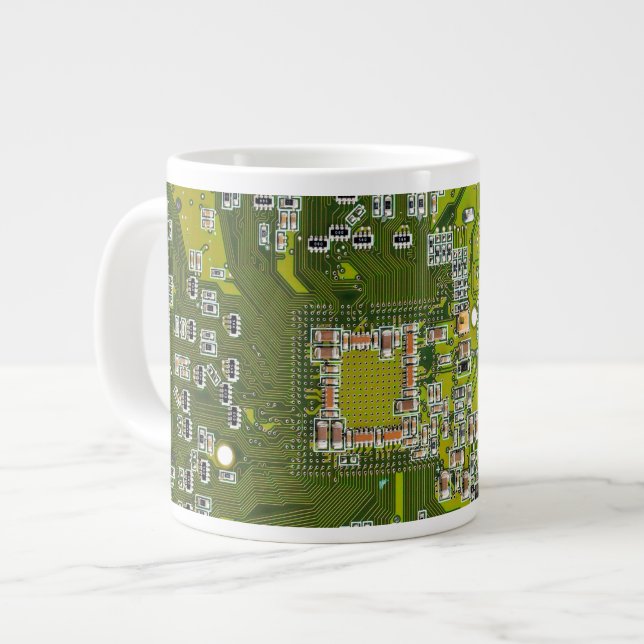Tryckt kretskort av PCB-Grönt (kretskort 2) Jumbo Mugg (Framsida vänster)