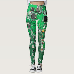 Tryckt kretskort för Grönt av kretskort för samman Leggings