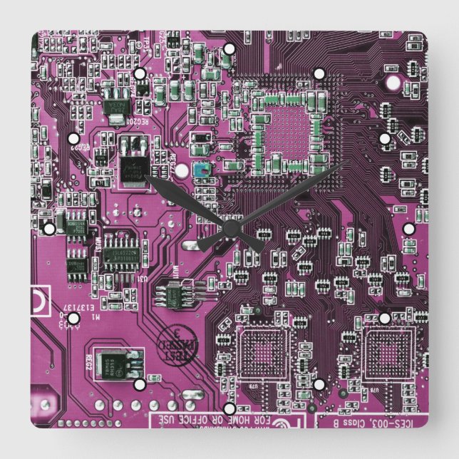 Tryckt kretskort för Lila av kretskretsar med PCB- Fyrkantig Klocka (Framsida)