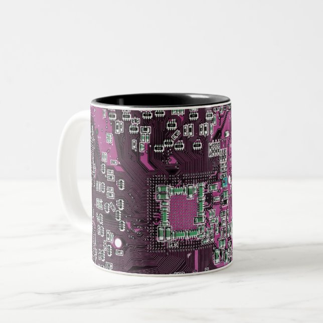 Tryckt kretskort för Lila av kretskretsar med PCB- Två-Tonad Mugg (Framsida vänster)
