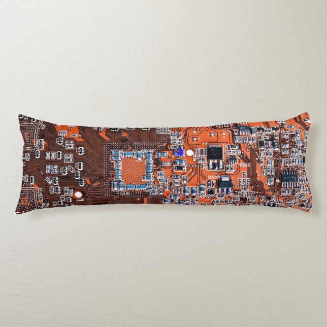 Tryckt kretskort för Orange av kretskort för samma Kroppskudde (Framsidan)