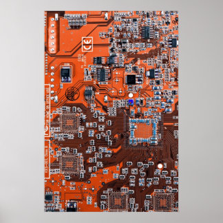 Tryckt kretskort för Orange av kretskort för samma Poster