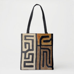 Tryckt Kuba Trasa Tote, Beige, Brown, Black Tygkasse
