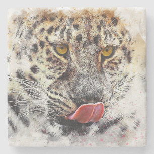 Tryckt leopard stenunderlägg