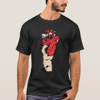 Tryckt med Kärlek Heart-utskrift T Shirt