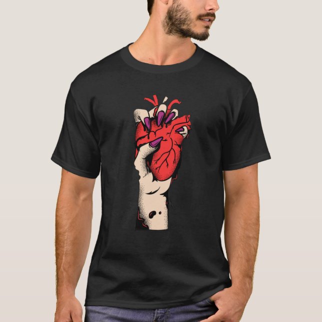 Tryckt med Kärlek Heart-utskrift T Shirt (Framsida)