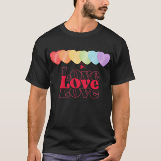 Tryckt med motiverande citat kärlek kärlek kärlek t shirt