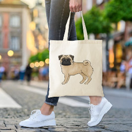 Tryckt Pug-Hund, design för Pug Owner eller Älskar Tygkasse