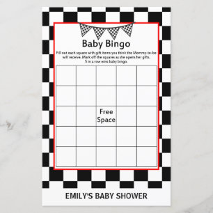 Tryckt racing-babyshowerlek