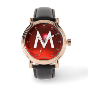 TRYCKT RED RUBY GEMSTONE MONOGRAM ARMBANDSUR