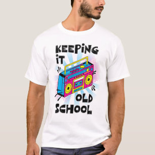 Tryckt Retro Boombox: Bevara Old school T Shirt