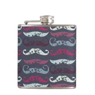 Tryckt Retro Mustache Skriv ut Fickplunta
