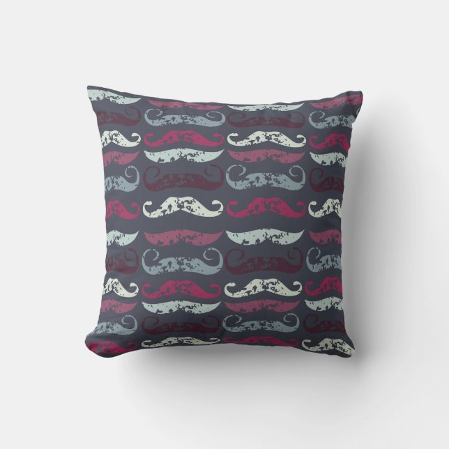 Tryckt Retro Mustache Skriv ut Kudde (Framsida)