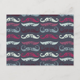 Tryckt Retro Mustache Skriv ut Vykort
