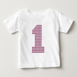 Tryckt Rhinestone Första födelsedagen Baby T-shirt