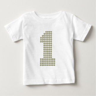 Tryckt Rhinestone Första födelsedagen Baby T-shirt