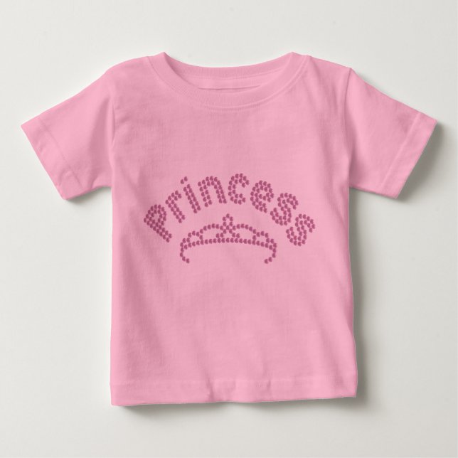 Tryckt Rhinestone Princess Tiara Tee (Framsida)