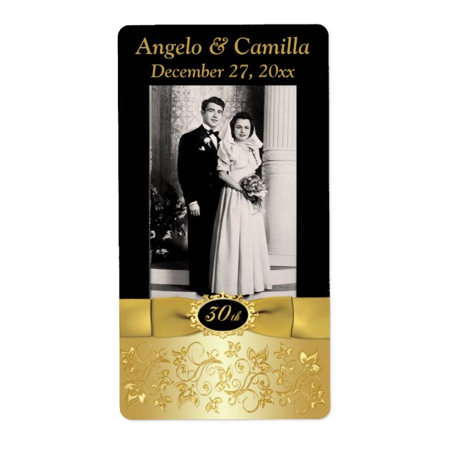 Tryckt RIBBON 30-årsjubileum Foto Vin-etikett Fraktsedel (Framsidan)