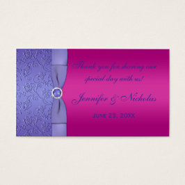 Tryckt RIBBON Fuchsia, Lila Wedding Favor Märkre Visitkort