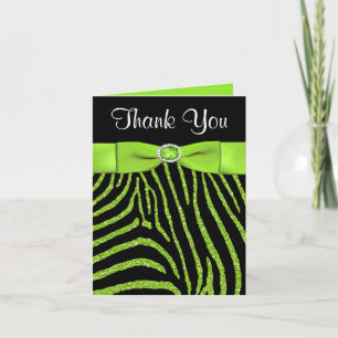 Tryckt RIBBON Lime, svart Zebra-tackkort Tack Kort