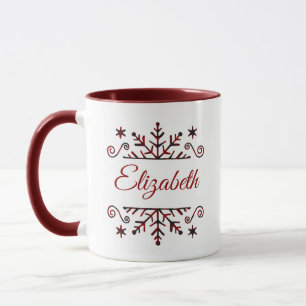 Tryckt snöflinga personlig mugg