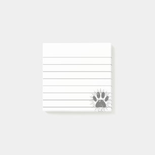 Tryckt solstråle Hund Paw Skriv ut 3 x 3 Post-it Block