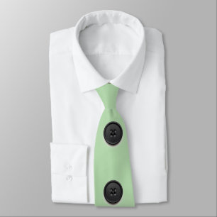 Tryckt svart knappdesign-ljusgrön slips